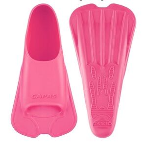 Silicone Short Fin Flippers, bright pink, 8.5-9.5 Women's size, Capas brands